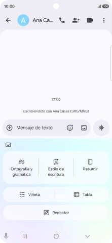 Para generar un texto, pulsa Redactor y sigue las indicaciones de la pantalla para utilizar la función.
