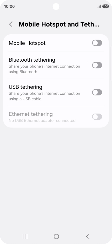 Press Mobile Hotspot.