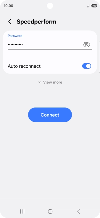 Key in the password for the Wi-Fi network and press Connect.