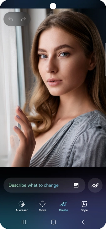 Press Describe what to change and write in your own words what changes or additions you would like to make to the picture.