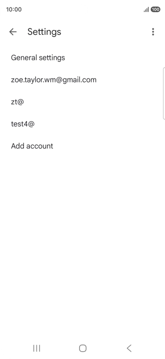 Press the required email account.