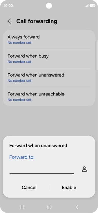 Key in +447836121121 and press Enable.
