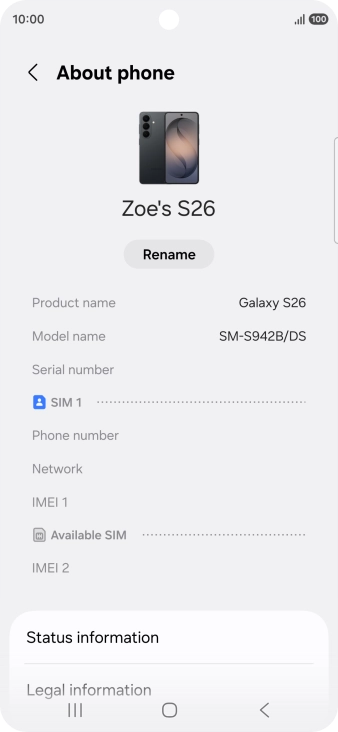 Press Status information.