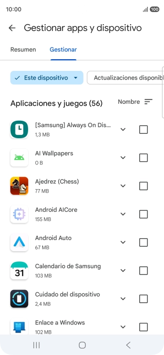 Pulsa la app deseada.