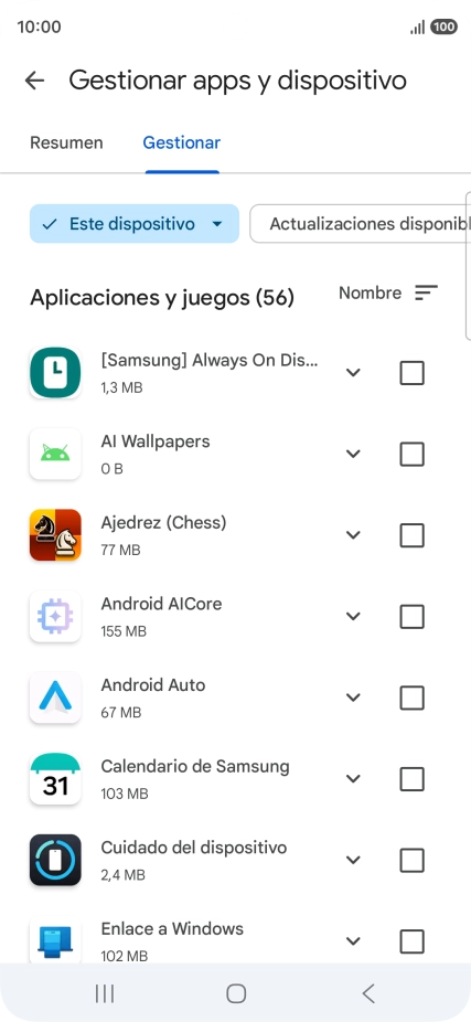 Pulsa la app deseada.