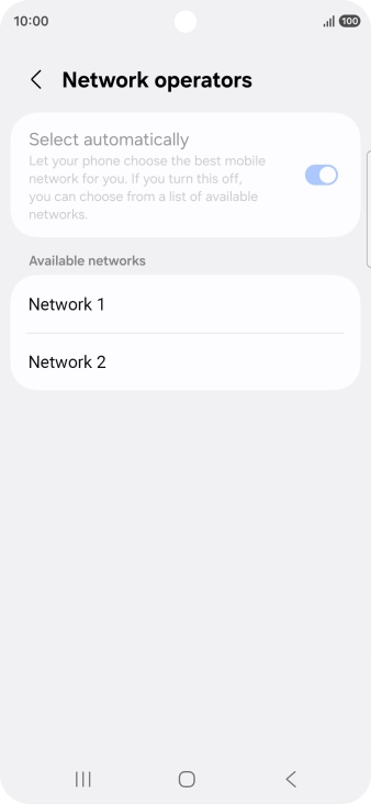 Press the required network.