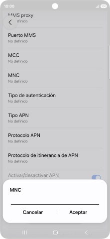 Introduce 01 y pulsa Aceptar.