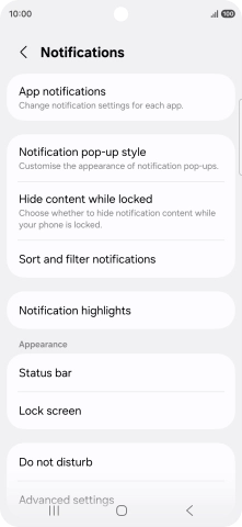 Press App notifications.