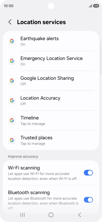 Press Location Accuracy.