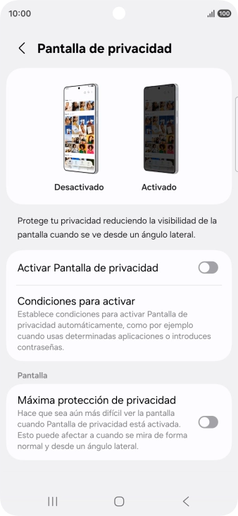 Pulsa el indicador junto a 