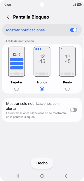 Pulsa los ajustes deseados para activarlos o desactivarlos.