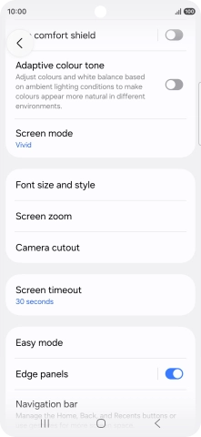 Press Screen timeout.
