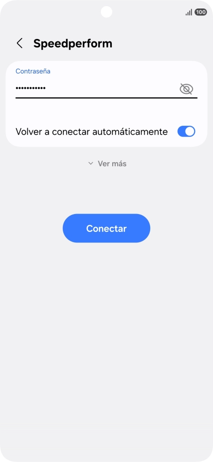 Introduce la contraseña de la red wifi y pulsa Conectar.