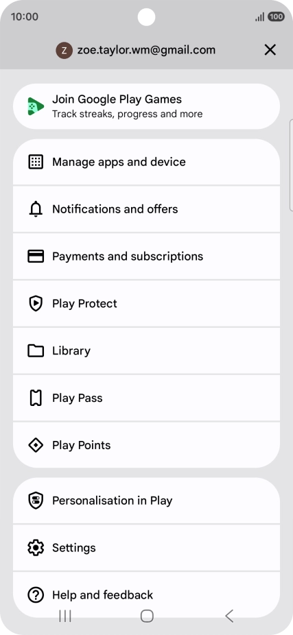 Press Manage apps and device.