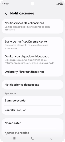 Pulsa Notificaciones de aplicaciones.