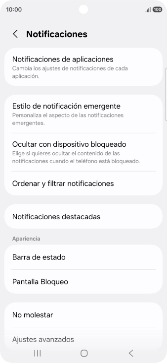 Pulsa Notificaciones de aplicaciones.