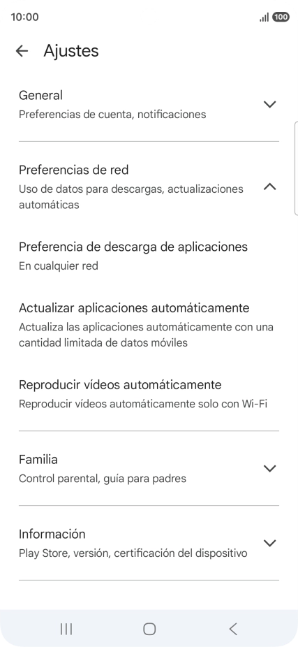 Pulsa Actualizar aplicaciones automáticamente.