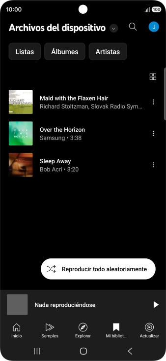 Pulsa el archivo de música deseado.