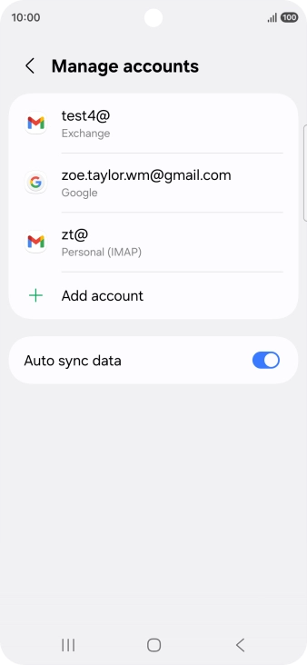 Press the required email account.