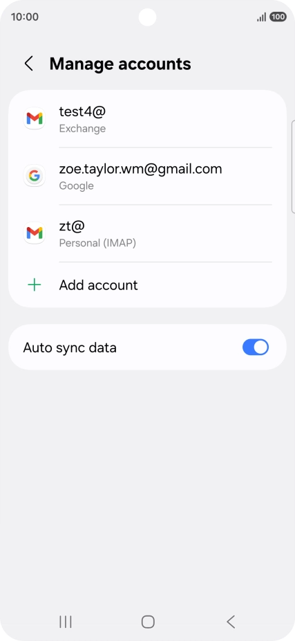 Press the required email account.