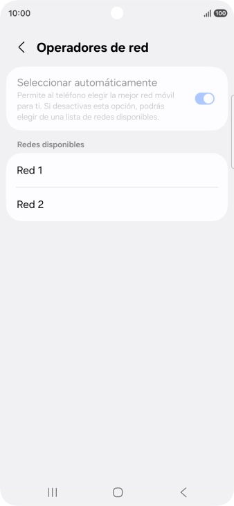 Pulsa la red deseada.
