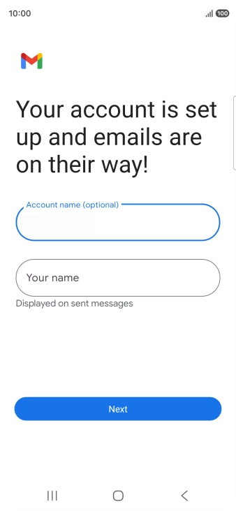Press Your name and key in the required sender name.