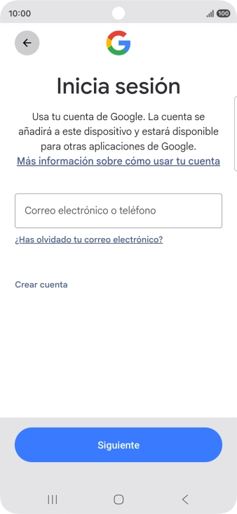 Si no tienes una cuenta de Google, pulsa Crear cuenta y sigue las indicaciones de la pantalla para ver cómo crear una cuenta nueva.