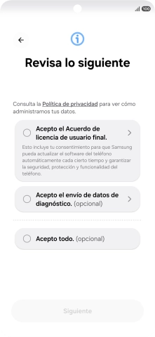 Pulsa en el campo junto a los ajustes deseados para seleccionarlos.