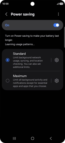 Press the indicators next to the required settings.