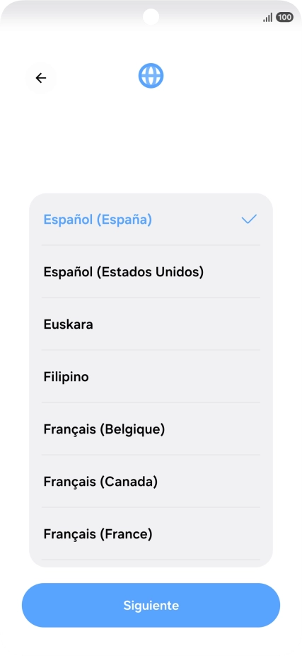Pulsa el idioma deseado.