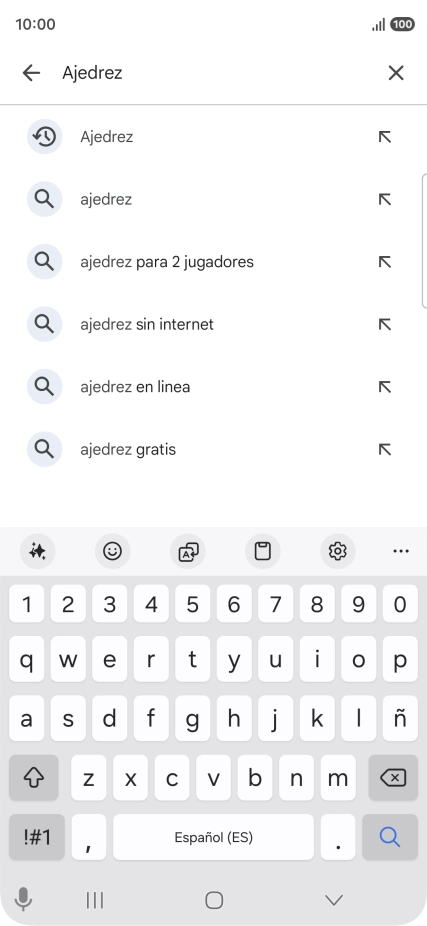 Introduce el nombre del tema o de la app y pulsa el icono de búsqueda.