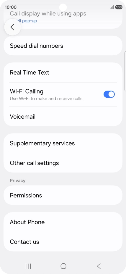 Press Supplementary services.