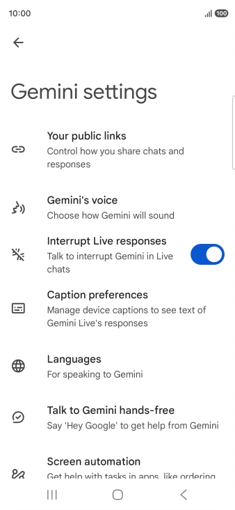Follow the instructions on the screen to select the required settings.