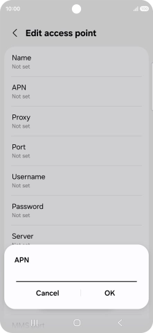 Key in wap.vodafone.co.uk and press OK.