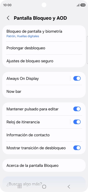 Pulsa Bloqueo de pantalla y biometría e introduce el código de seguridad extra que has creado anteriormente.
