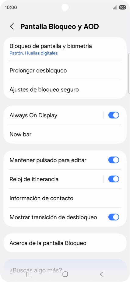 Pulsa Bloqueo de pantalla y biometría e introduce el código de seguridad extra que has creado anteriormente.
