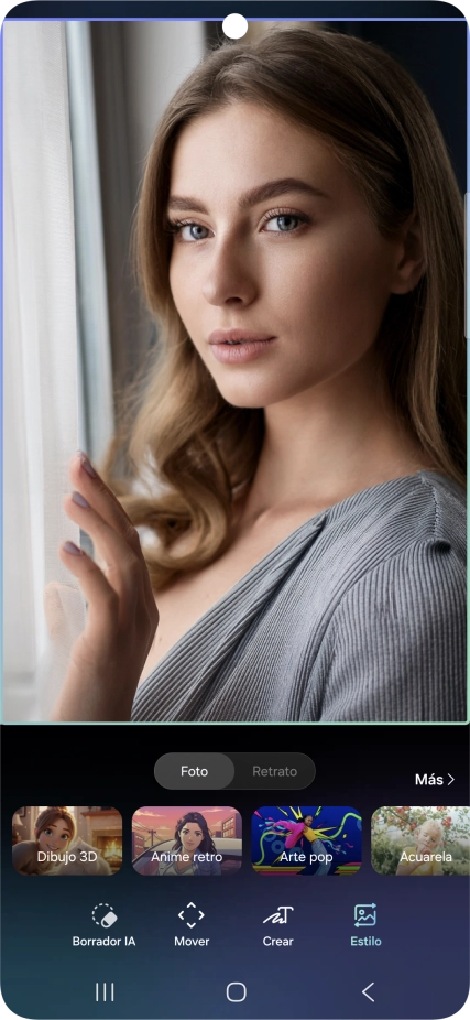 Si deseas cambiar los retratos utilizando diferentes estilos, pulsa Estilo y sigue las indicaciones de la pantalla para utilizar la función.