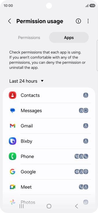 Press the drop down list.