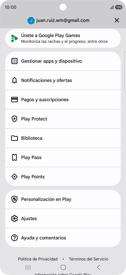 Pulsa Gestionar apps y dispositivo.