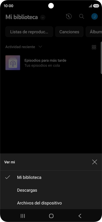 Pulsa una categoría y desplázate al archivo de música deseado.