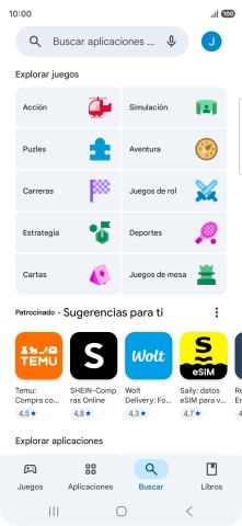 Pulsa en el campo de búsqueda.