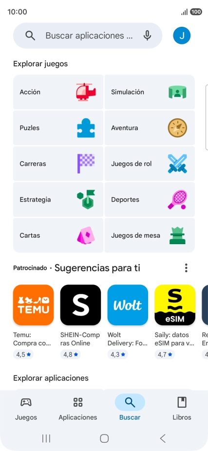 Pulsa en el campo de búsqueda.