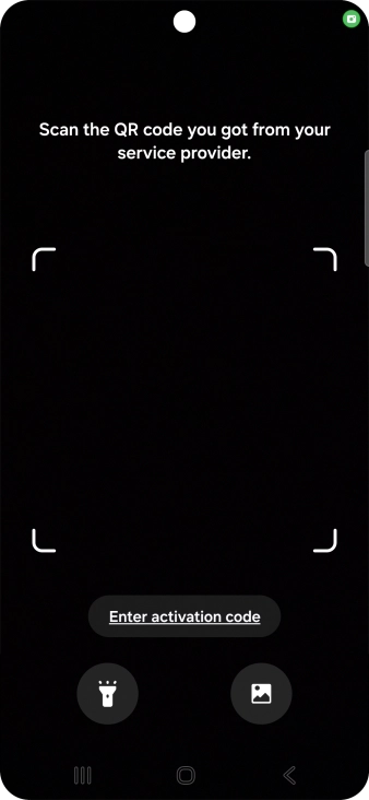 Place the QR code you've received inside the phone camera frame to scan the code. If you’ve deleted your eSIM, you can re-add it using your existing QR code. If you’re having problems, see our FAQ.