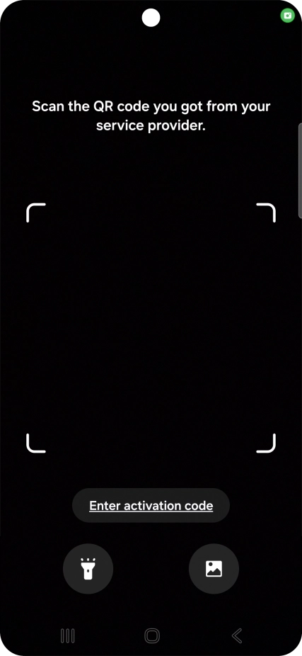 Place the QR code you've received inside the phone camera frame to scan the code. If you’ve deleted your eSIM, you can re-add it using your existing QR code. If you’re having problems, see our FAQ.