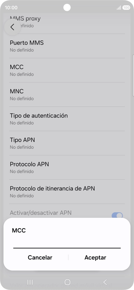 Introduce 214 y pulsa Aceptar.