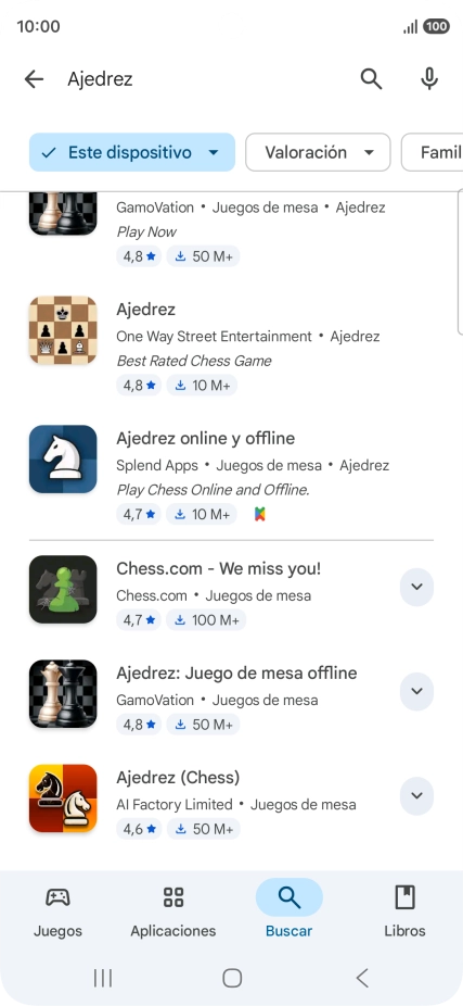 Pulsa la app deseada.