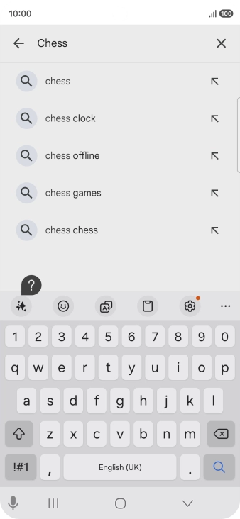 Key in the name or subject of the required app and press the search icon.