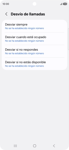 Pulsa el tipo de desvío deseado.