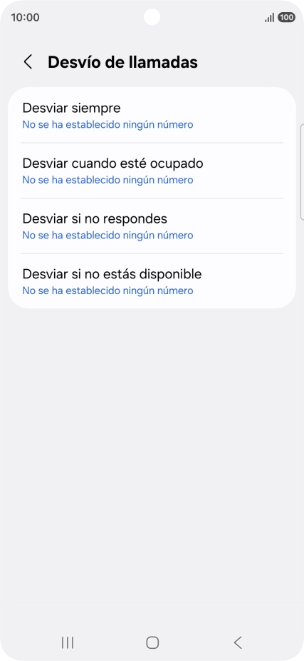 Pulsa el tipo de desvío deseado.