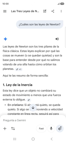 La transcripción de la conversación con Gemini Live aparece ahora en la pantalla.